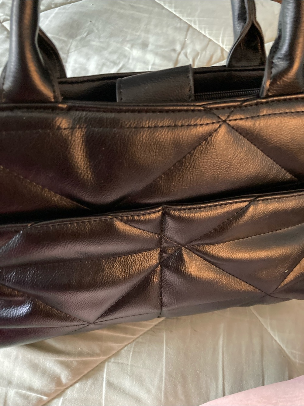 Tahari Black Quilted Hand Bag